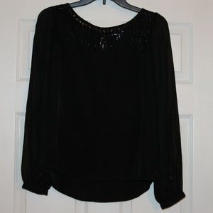 NEVER WORN Black Long Sleeve Candie's Blouse, Sz M